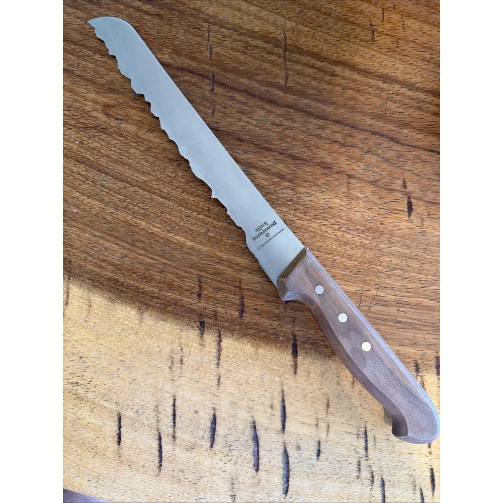 Panorama Knife Swiss Alp Bread Knife Matterhorn Mont Blanc Wood Handle Excellent